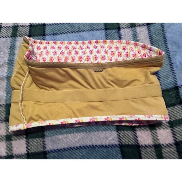 Old Navy Smocked Bandeau Longline Bikini Swim Top Size Small Bottoms Size Large - Picture 8 of 14